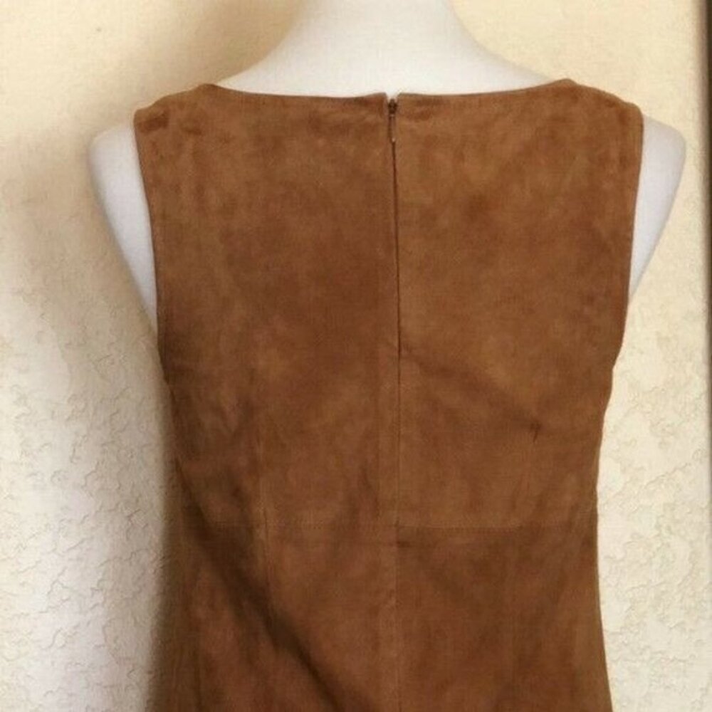 ATM Anthony Thomas Melillo Suede V-Neck Sleeveless Brown Mini Dress Size 2 - Picture 12 of 16